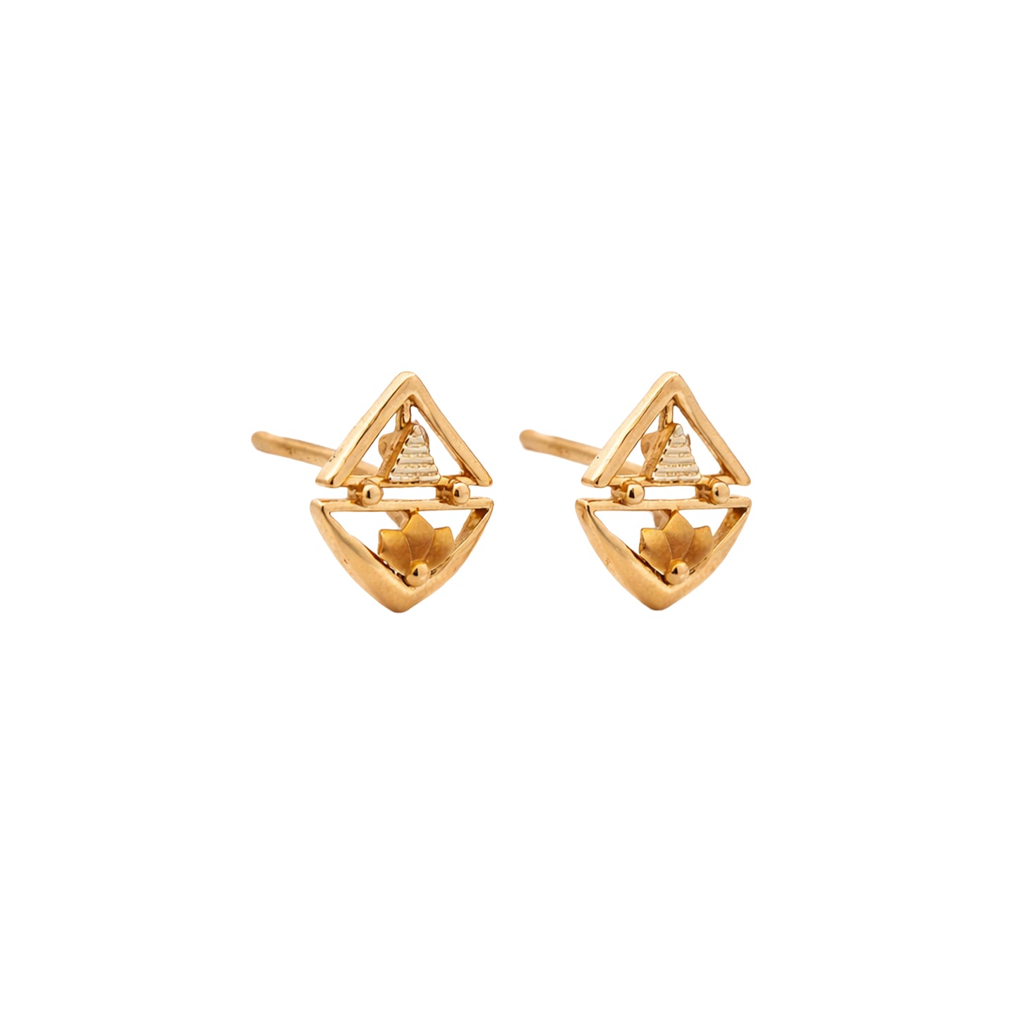 Geometric Motif Gold Earrings