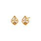 Geometric Motif Gold Earrings