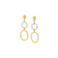 Dual-Tone Textured Hoop Drop Earrings