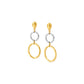 Dual-Tone Textured Hoop Drop Earrings