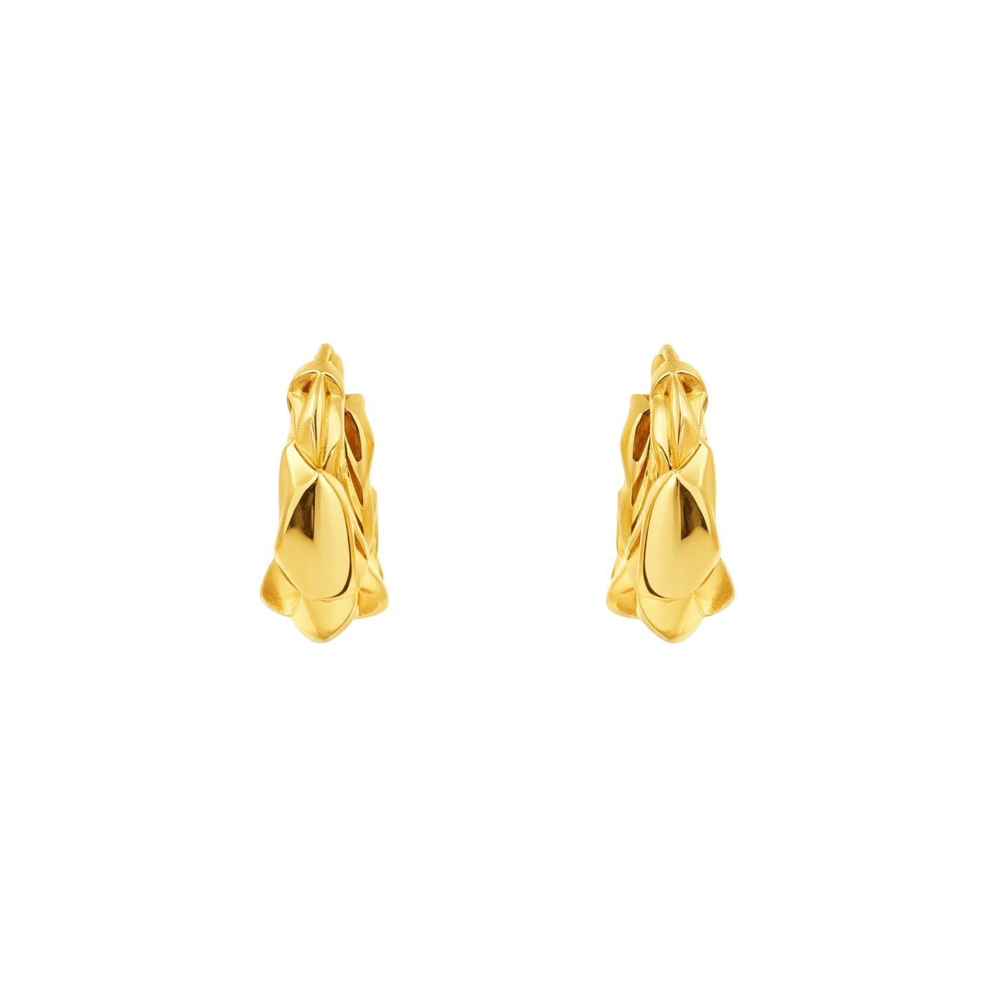 Layered Twist Hoop Gold Earrings