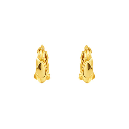 Layered Twist Hoop Gold Earrings