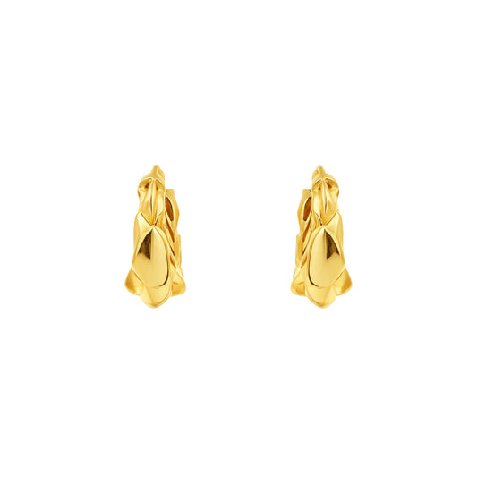 Layered Twist Hoop Gold Earrings