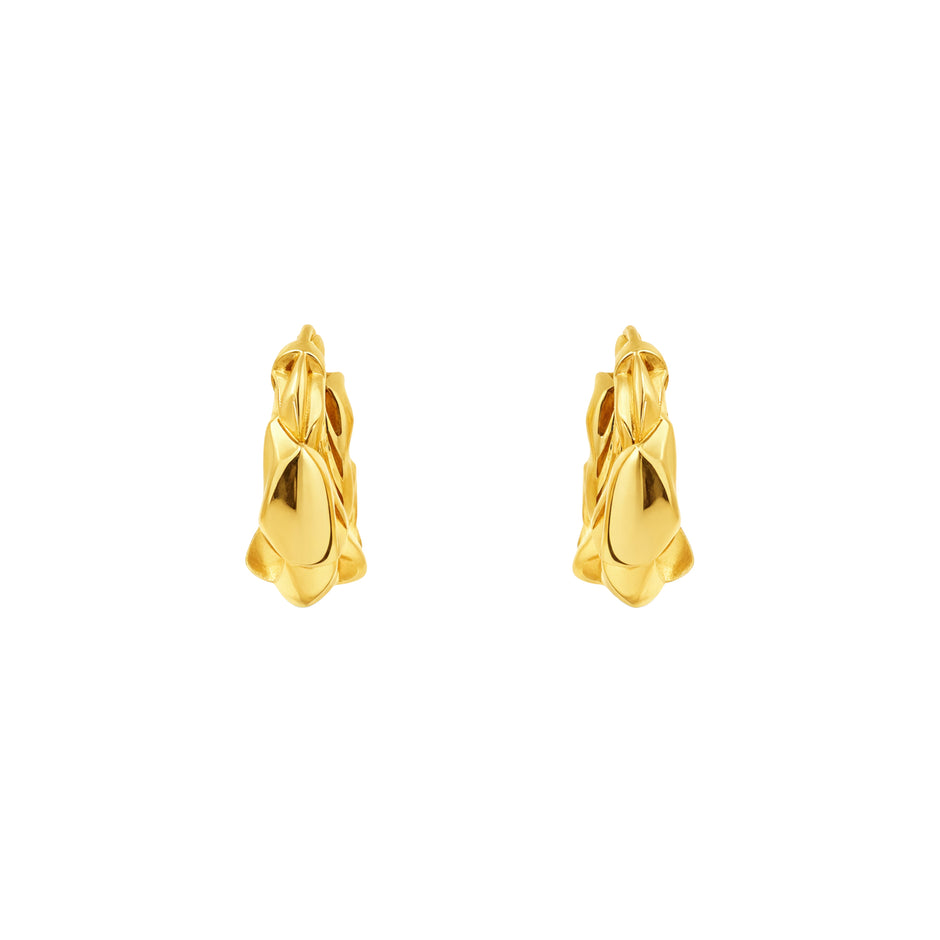 Layered Twist Hoop Gold Earrings