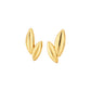 Twin Leaf Gold Stud Earrings