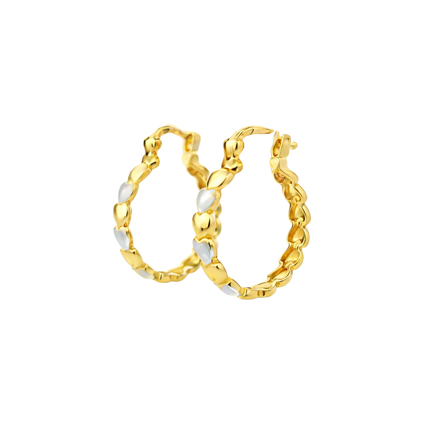 Amoura Heart Hoop Gold Earrings