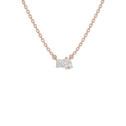 Toi et Moi Solitaire Diamond Chain Necklace