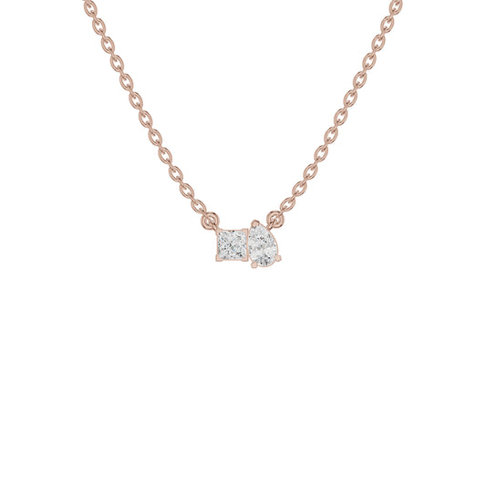 Toi et Moi Solitaire Diamond Chain Necklace