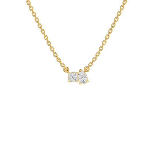 Toi et Moi Solitaire Diamond Chain Necklace