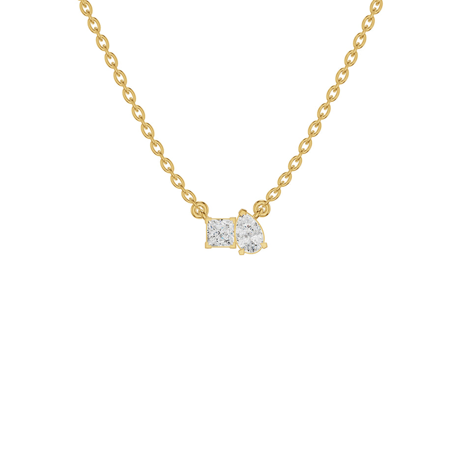 Toi et Moi Solitaire Diamond Chain Necklace