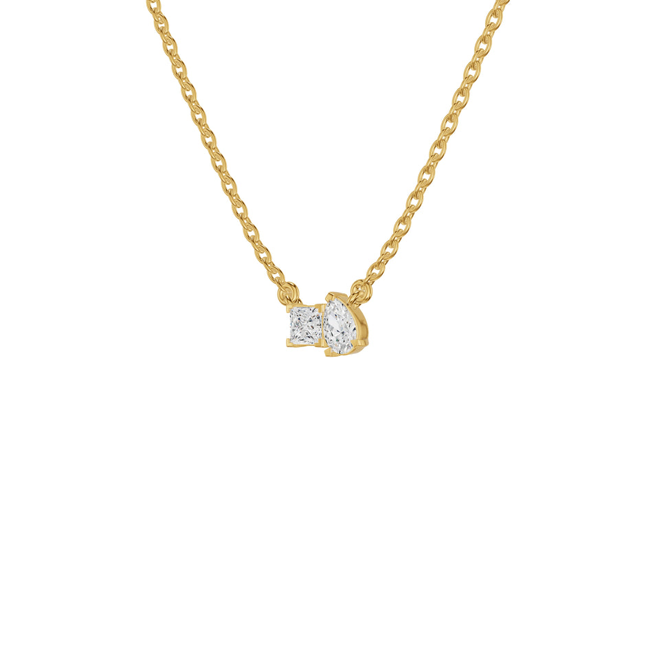 Toi et Moi Solitaire Diamond Chain Necklace