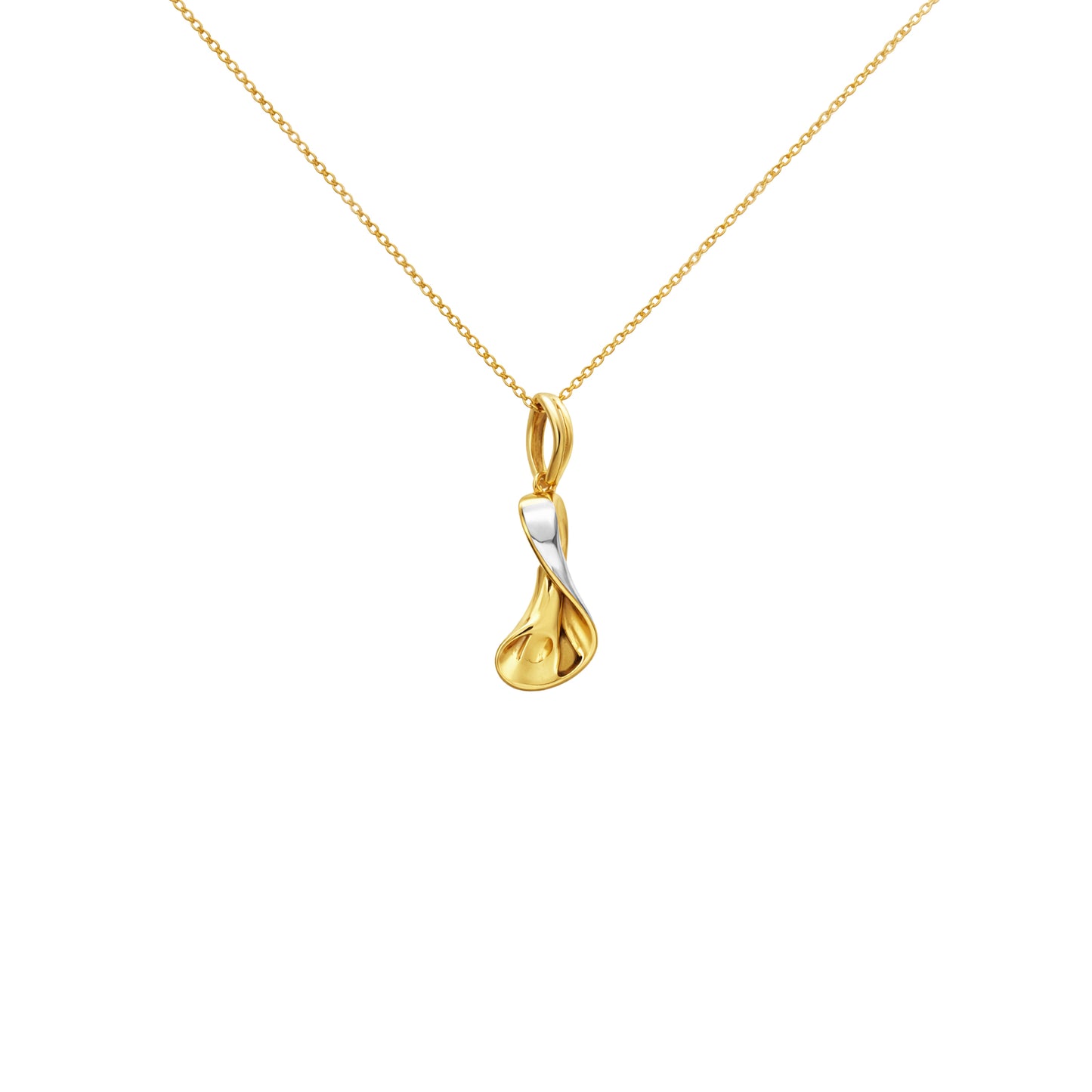 Twist Drop Gold Pendant