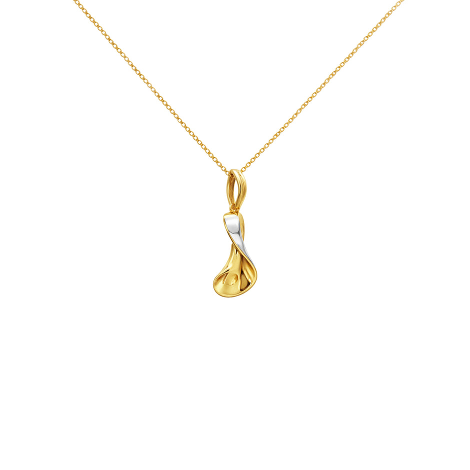 Twist Drop Gold Pendant