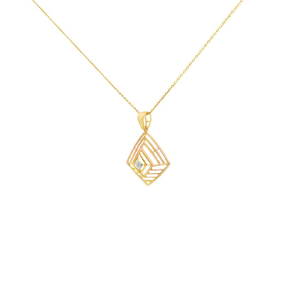Layered Frame Illusion Gold Pendant