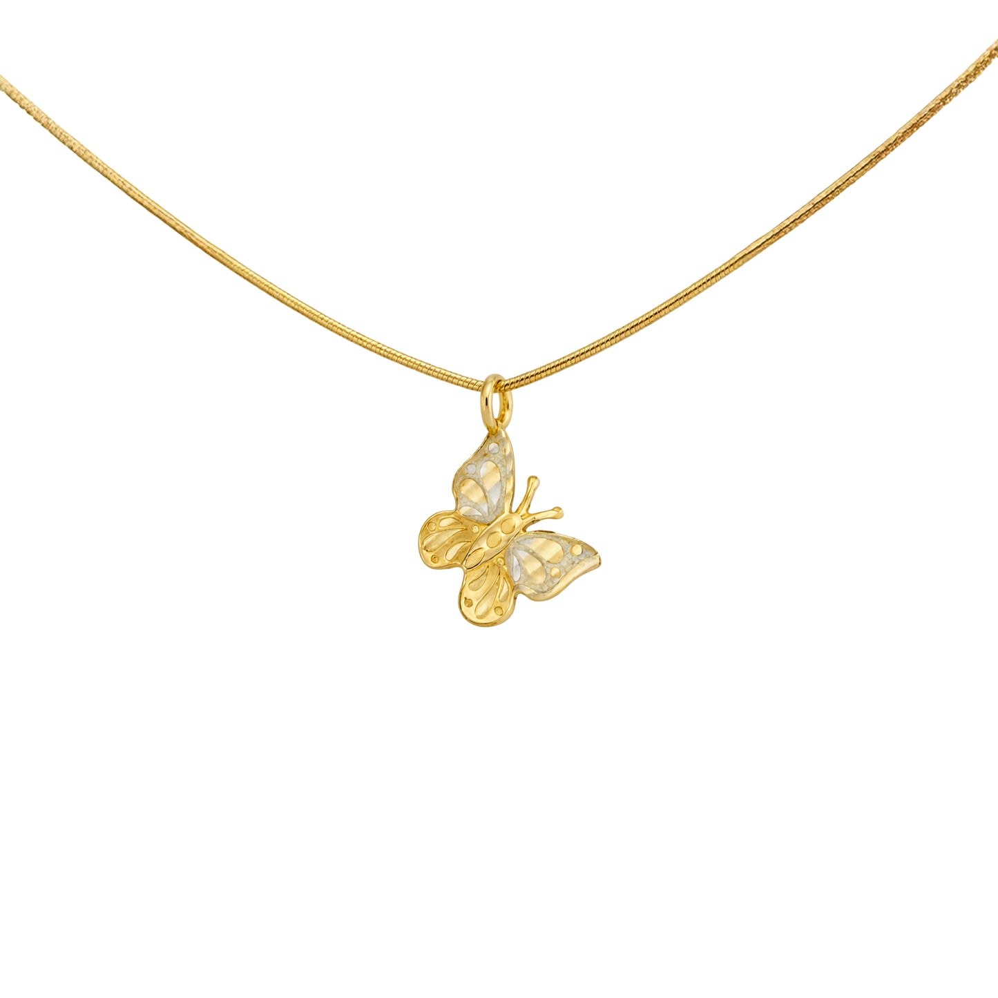 Golden Whisper Butterfly Pendant