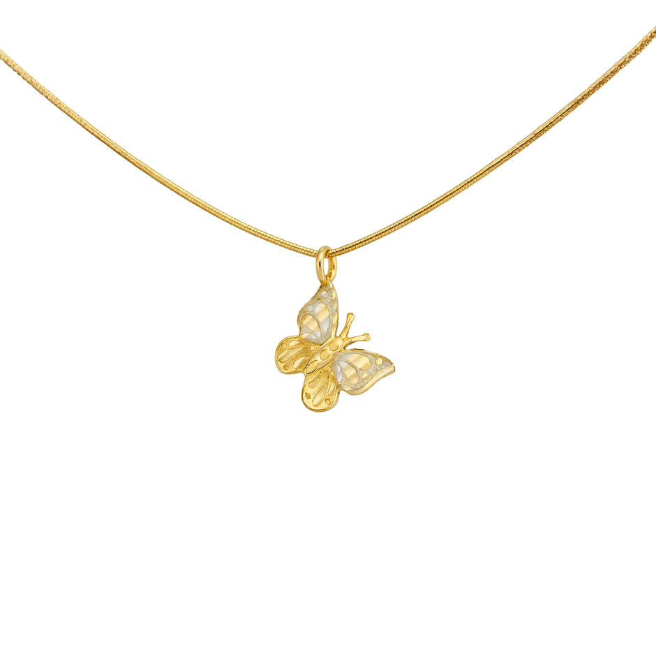 Golden Whisper Butterfly Pendant