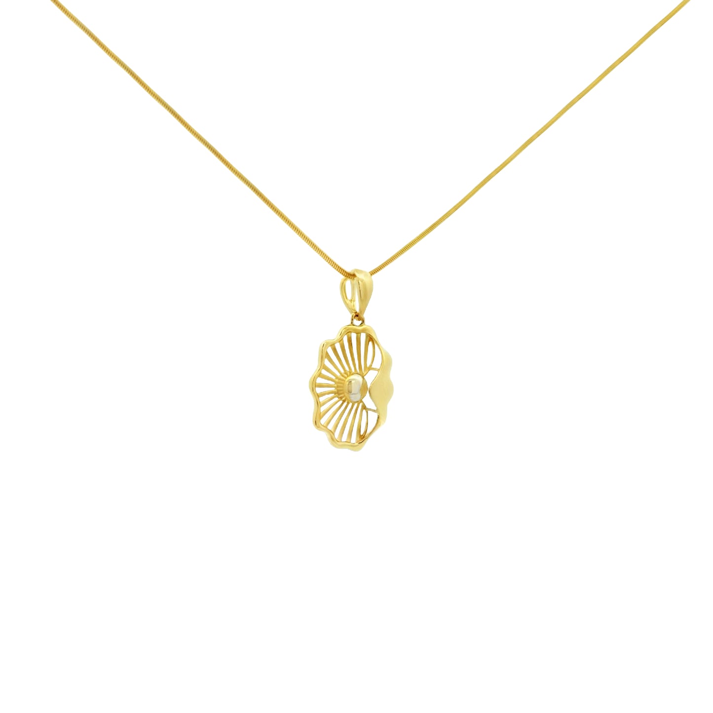 Abstract Shell Gold Pendant