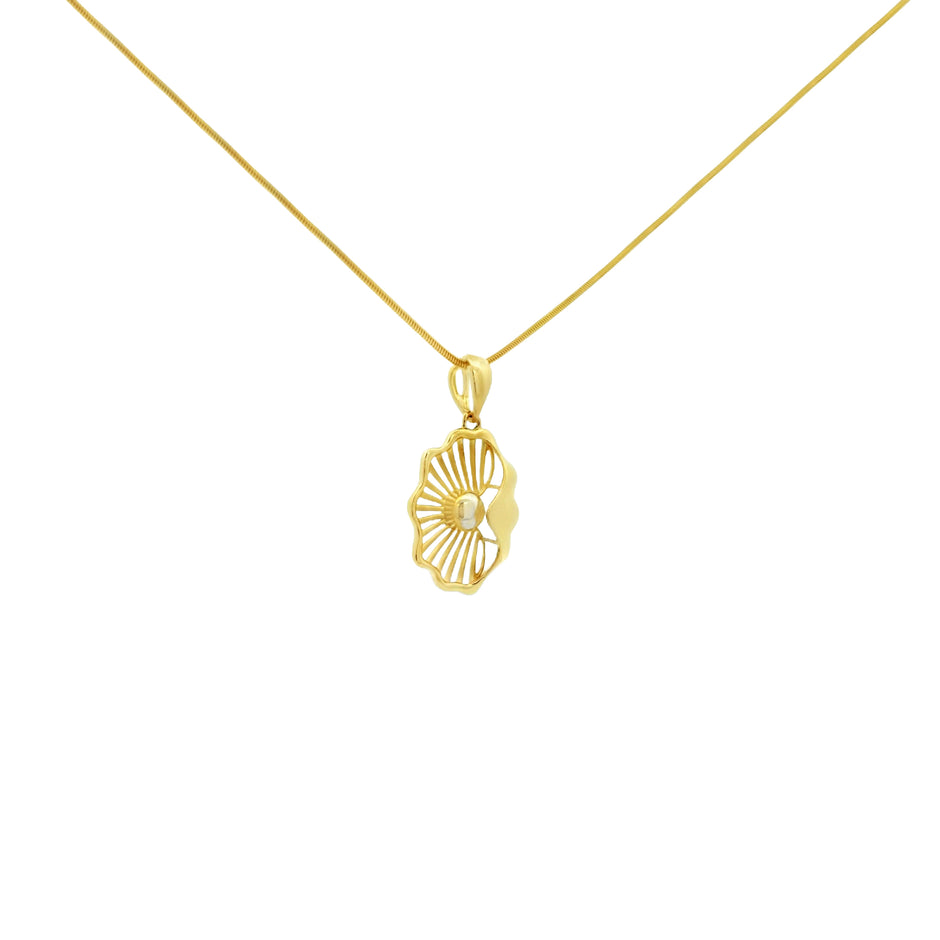 Abstract Shell Gold Pendant