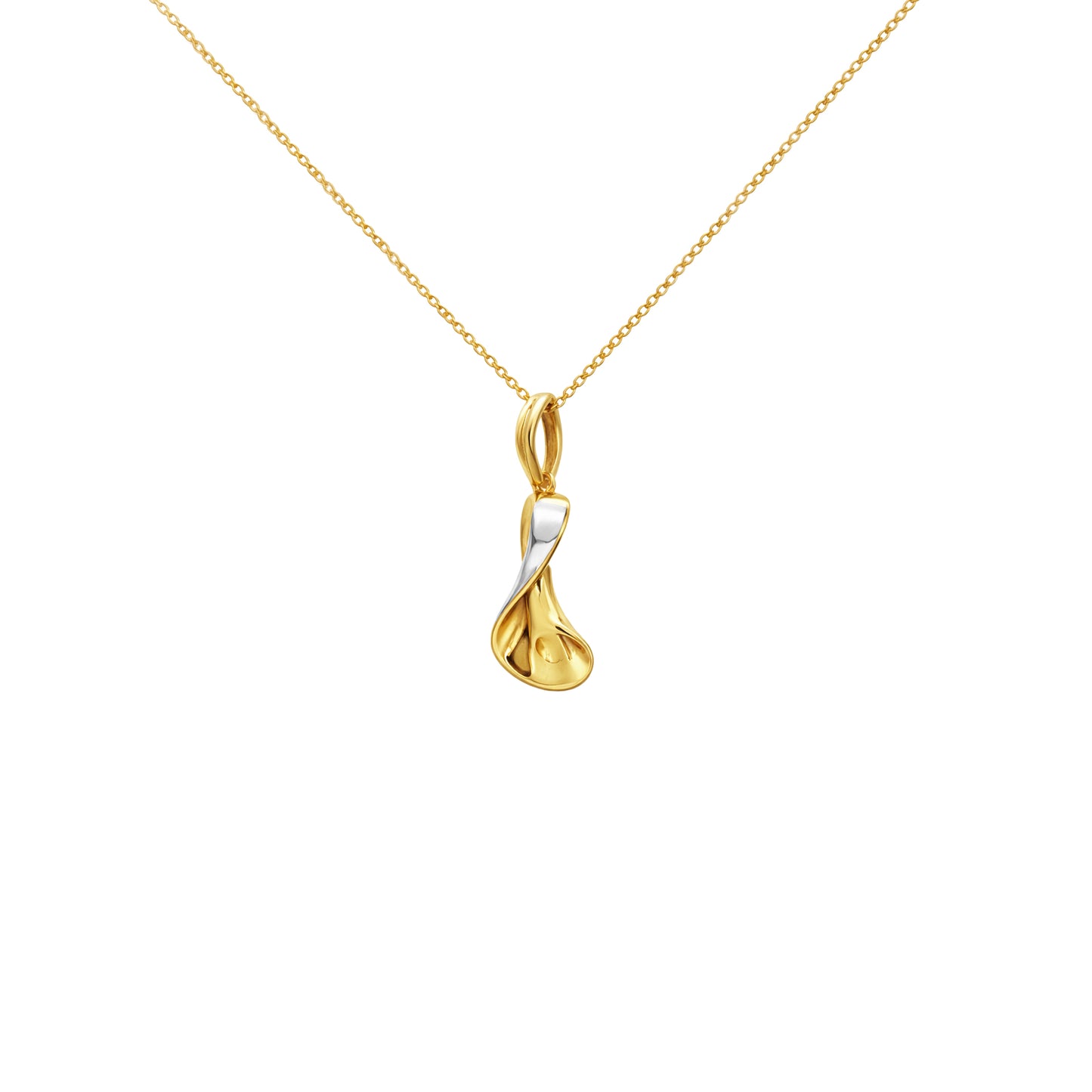 Twist Drop Gold Pendant