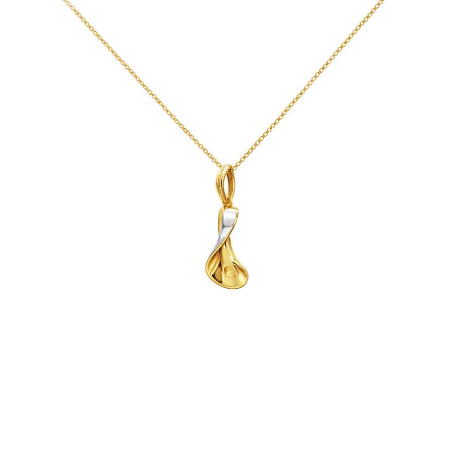 Twist Drop Gold Pendant