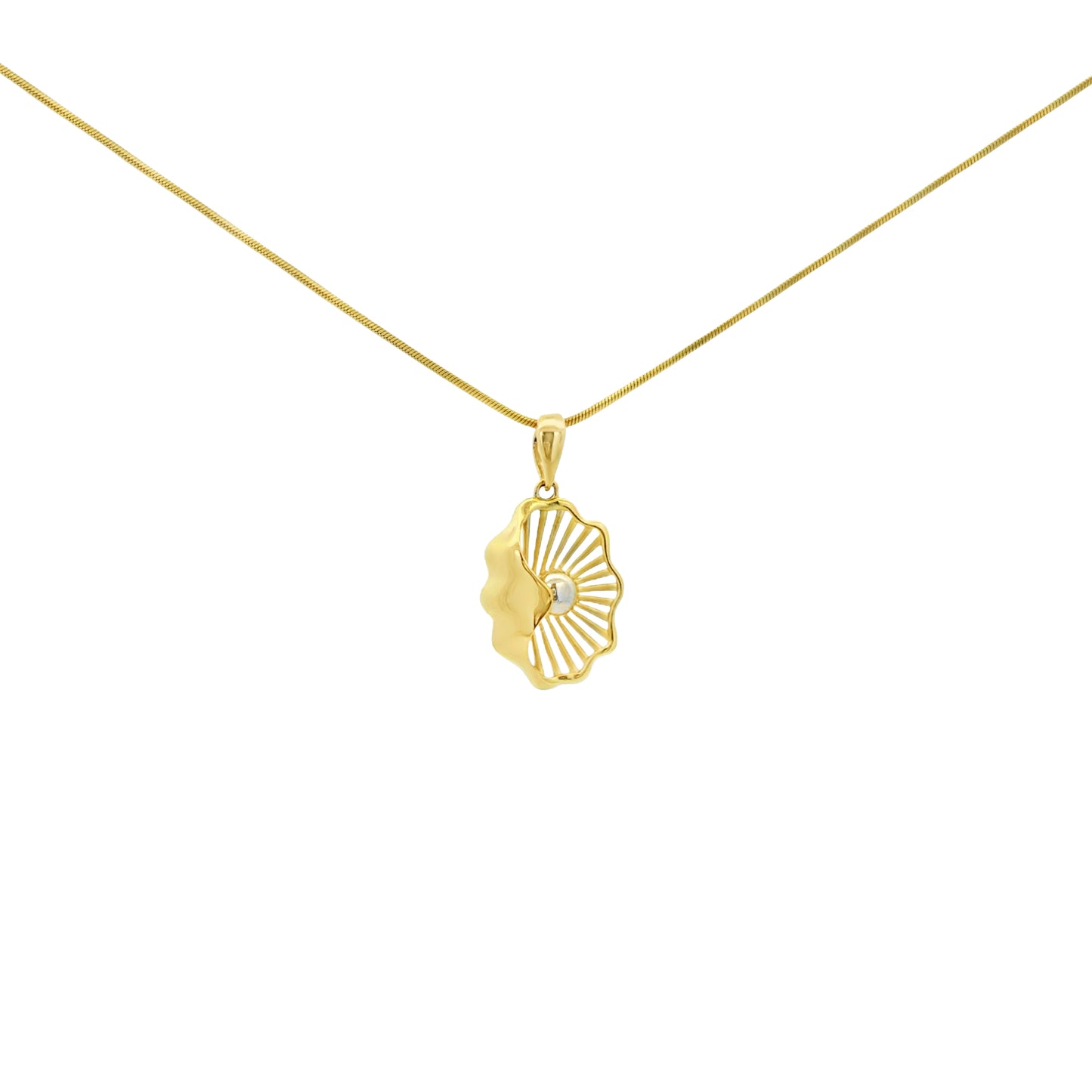Abstract Shell Gold Pendant