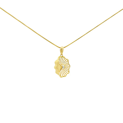 Abstract Shell Gold Pendant