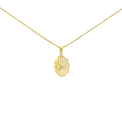 Abstract Shell Gold Pendant
