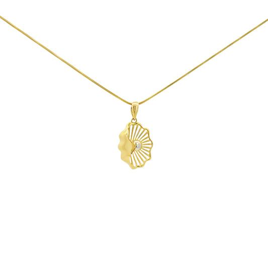 Abstract Shell Gold Pendant