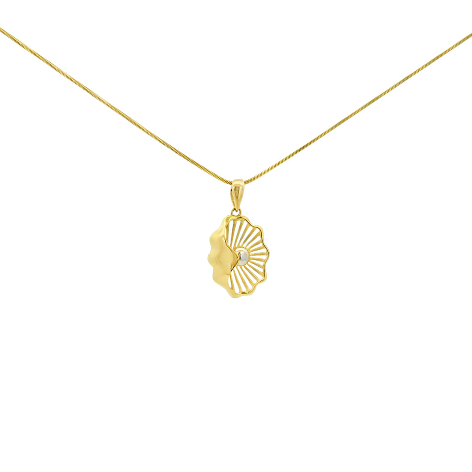 Abstract Shell Gold Pendant