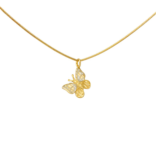 Golden Whisper Butterfly Pendant