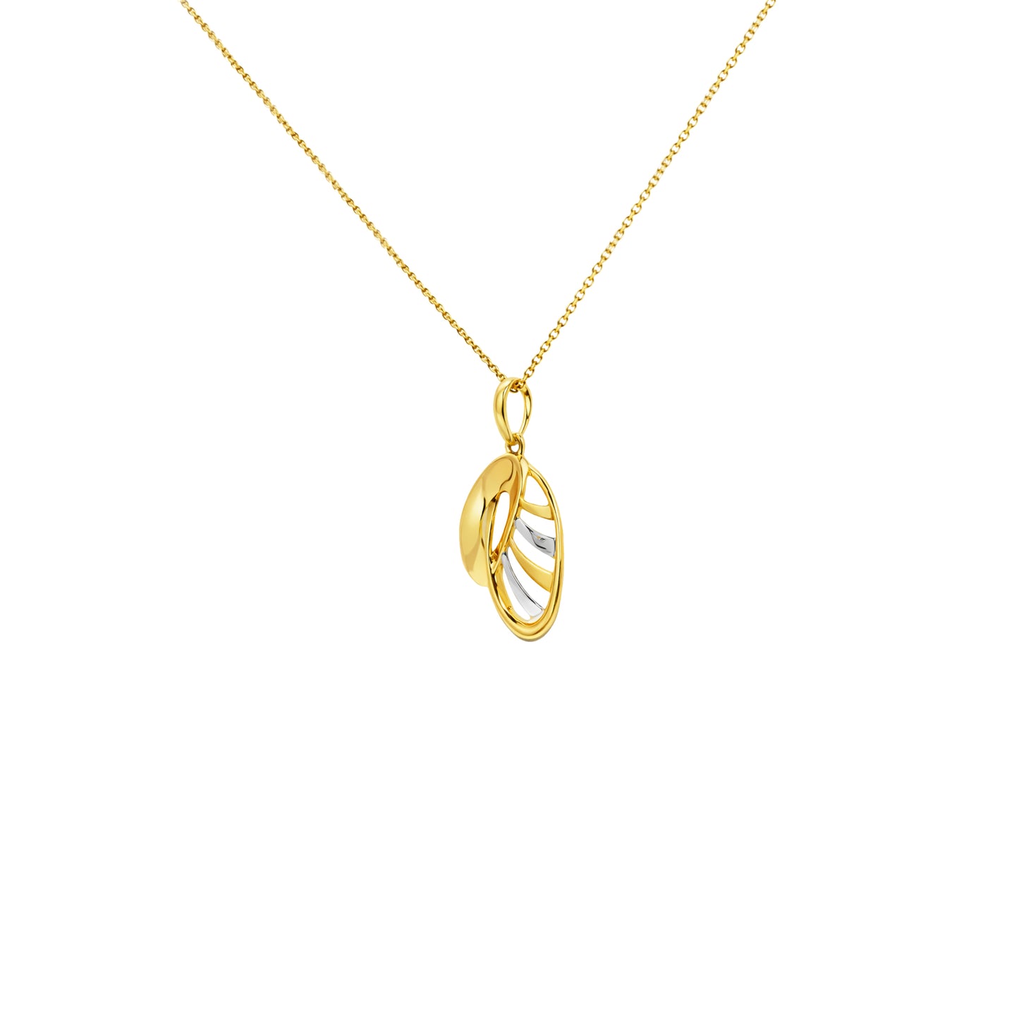 Abstract Loop Gold Pendant