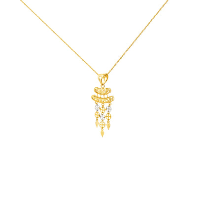 Multi-Element Gold Drop Pendant