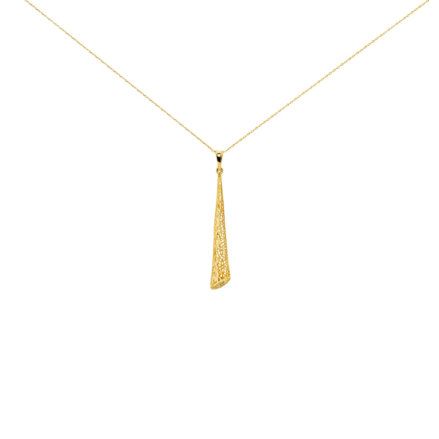 Asymmetric Taper Gold Pendant