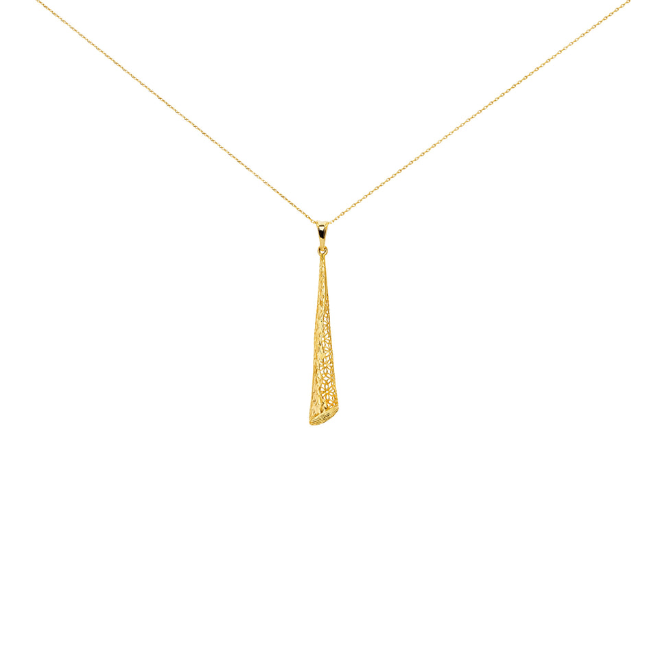 Asymmetric Taper Gold Pendant