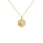 Hexagon Floral Gold Pendant
