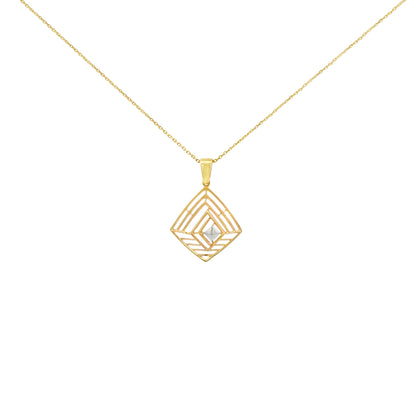 Layered Frame Illusion Gold Pendant