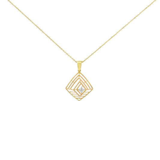 Layered Frame Illusion Gold Pendant