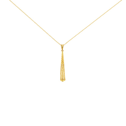 Elongated Spike Gold Pendant