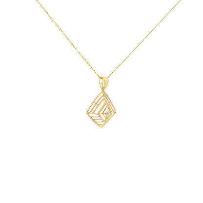 Layered Frame Illusion Gold Pendant
