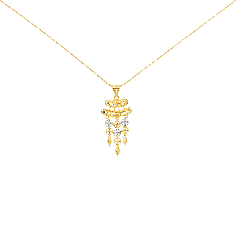 Multi-Element Gold Drop Pendant