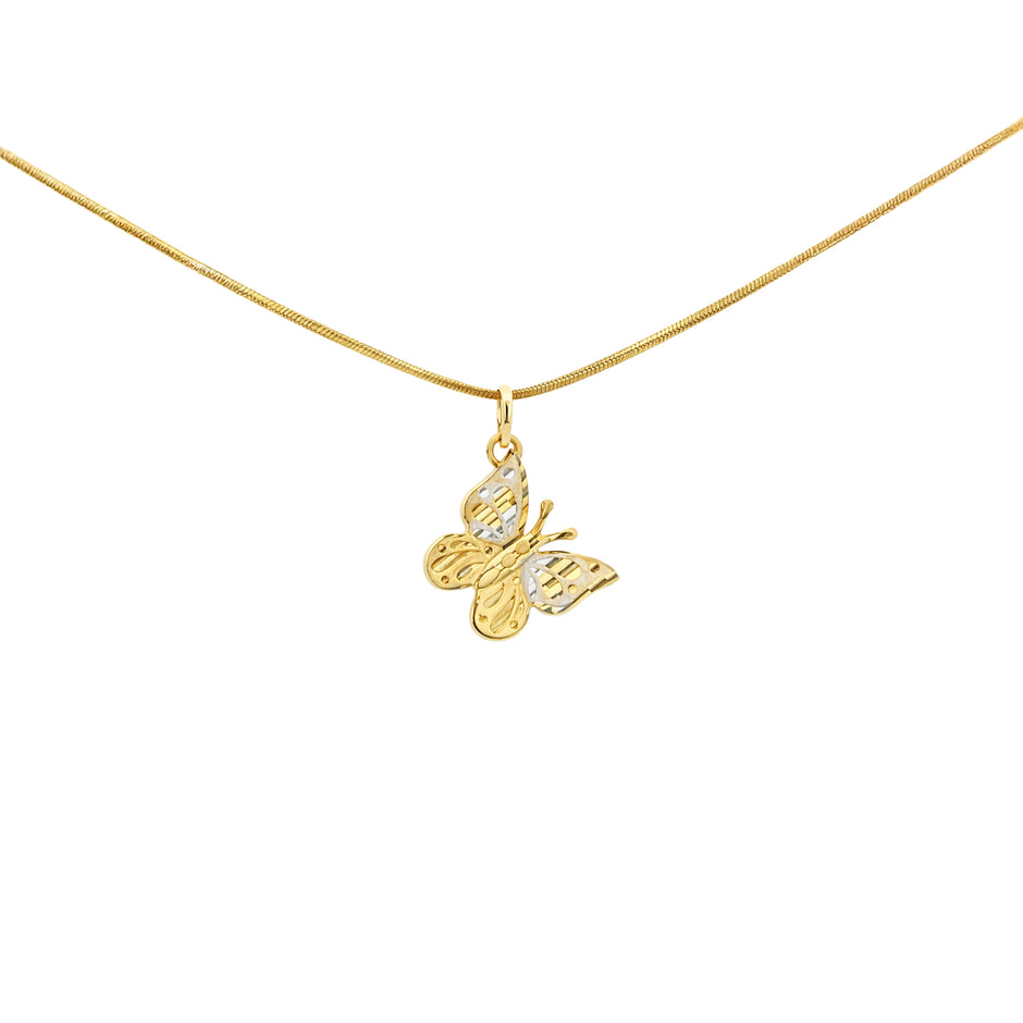 Golden Whisper Butterfly Pendant