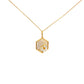 Hexagon Floral Gold Pendant