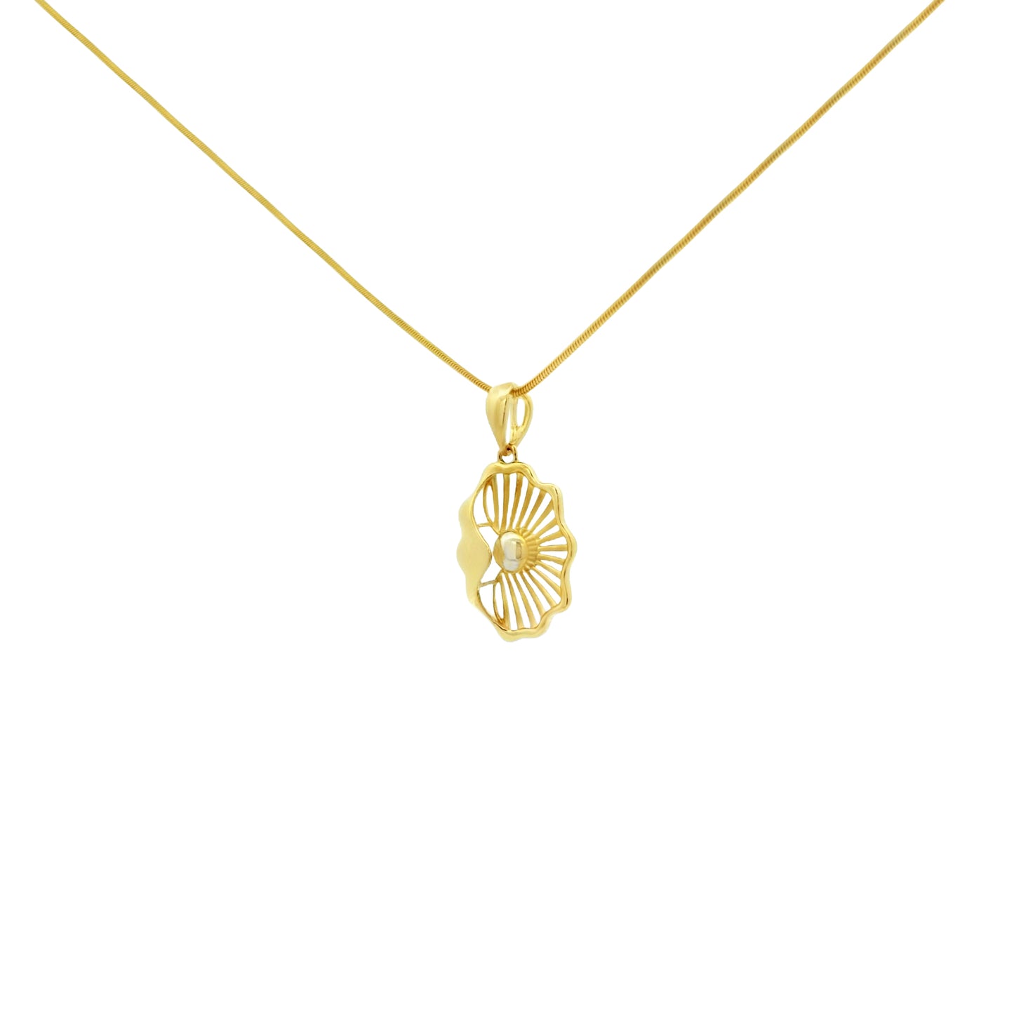 Abstract Shell Gold Pendant