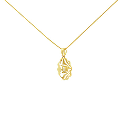 Abstract Shell Gold Pendant