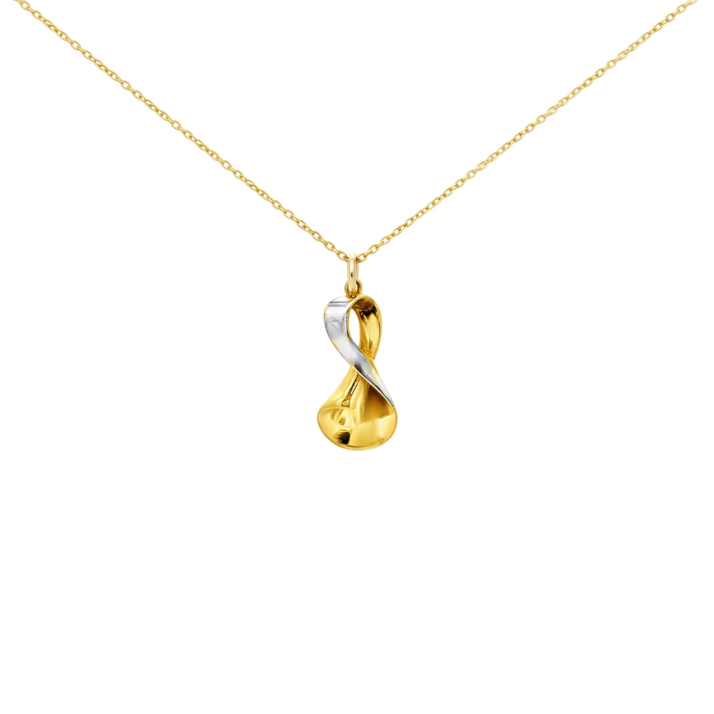 Twist Drop Gold Pendant
