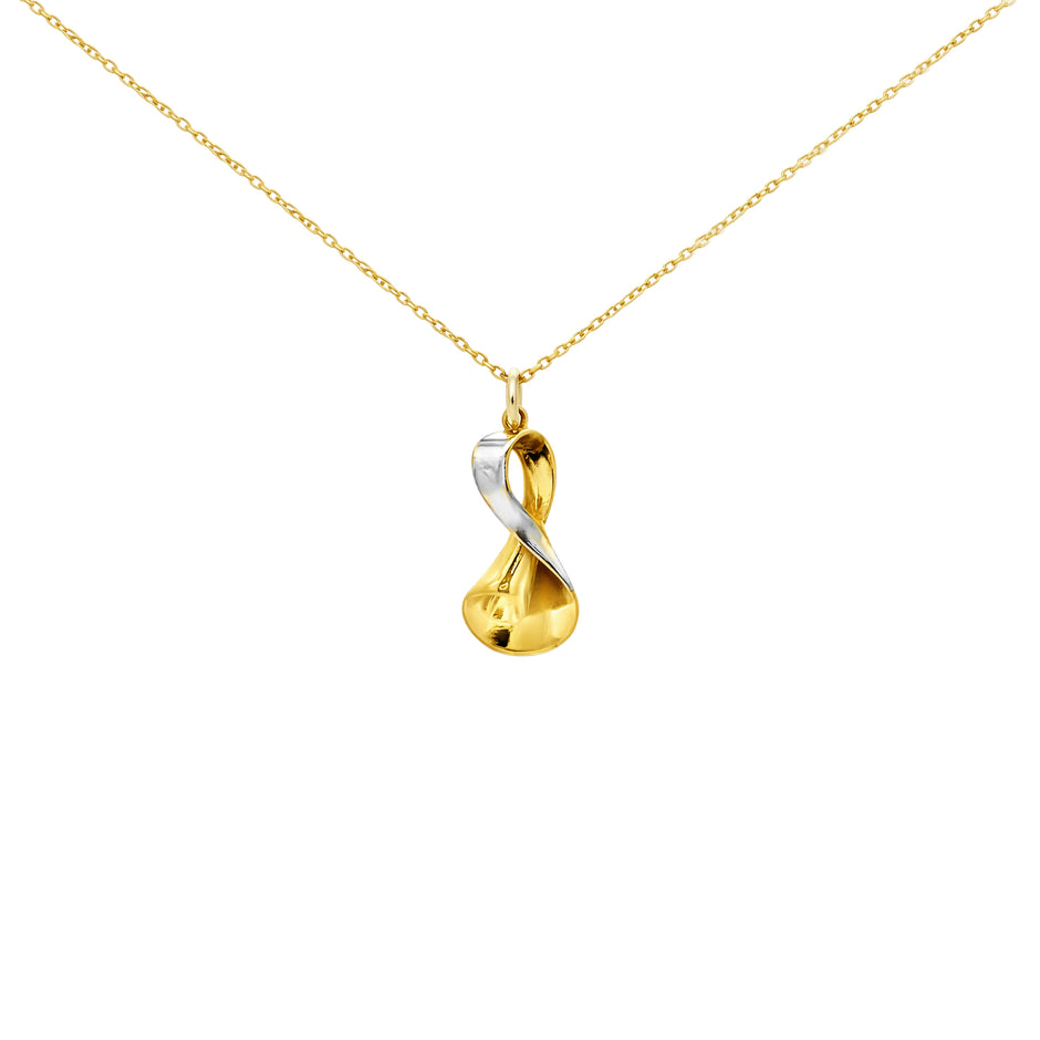 Twist Drop Gold Pendant