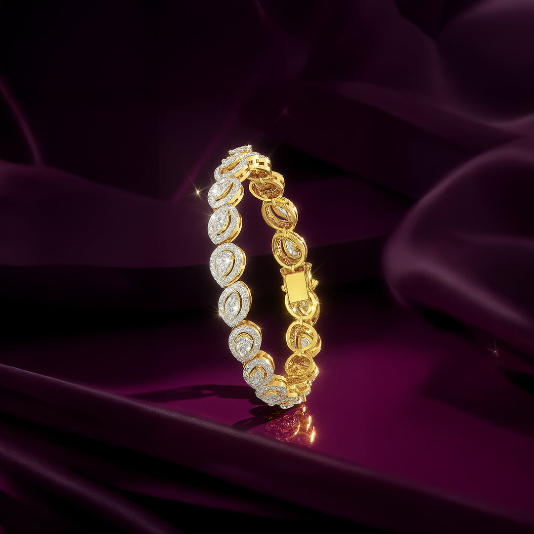 Lucent Pear and Marquise Diamond Tennis Bracelet