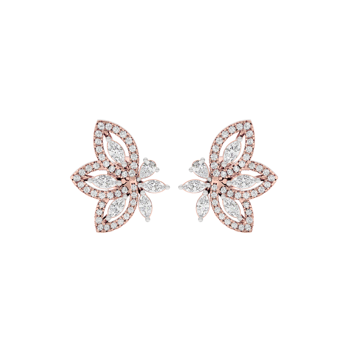 Dazzling Winged Diamond Earrings