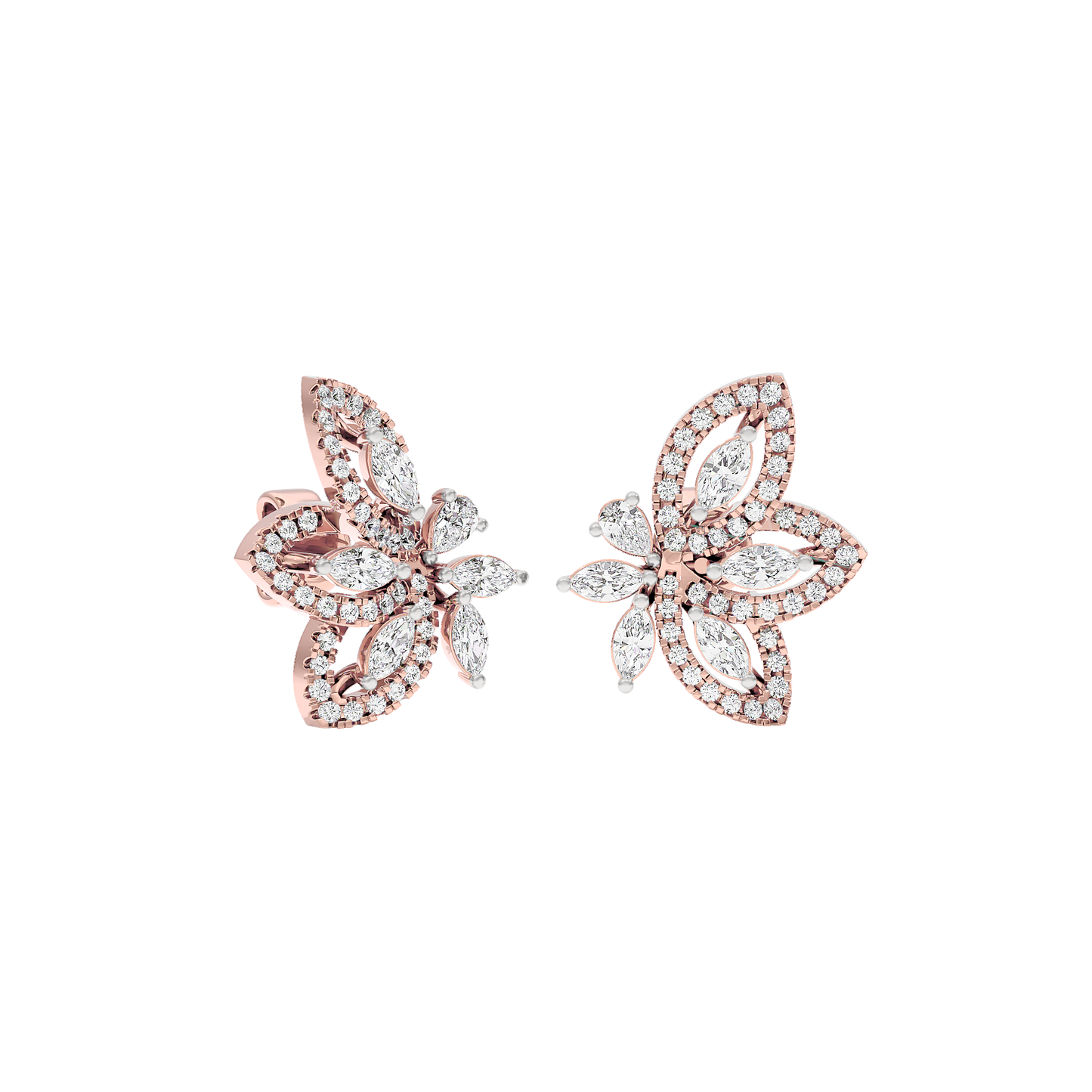 Dazzling Winged Diamond Earrings