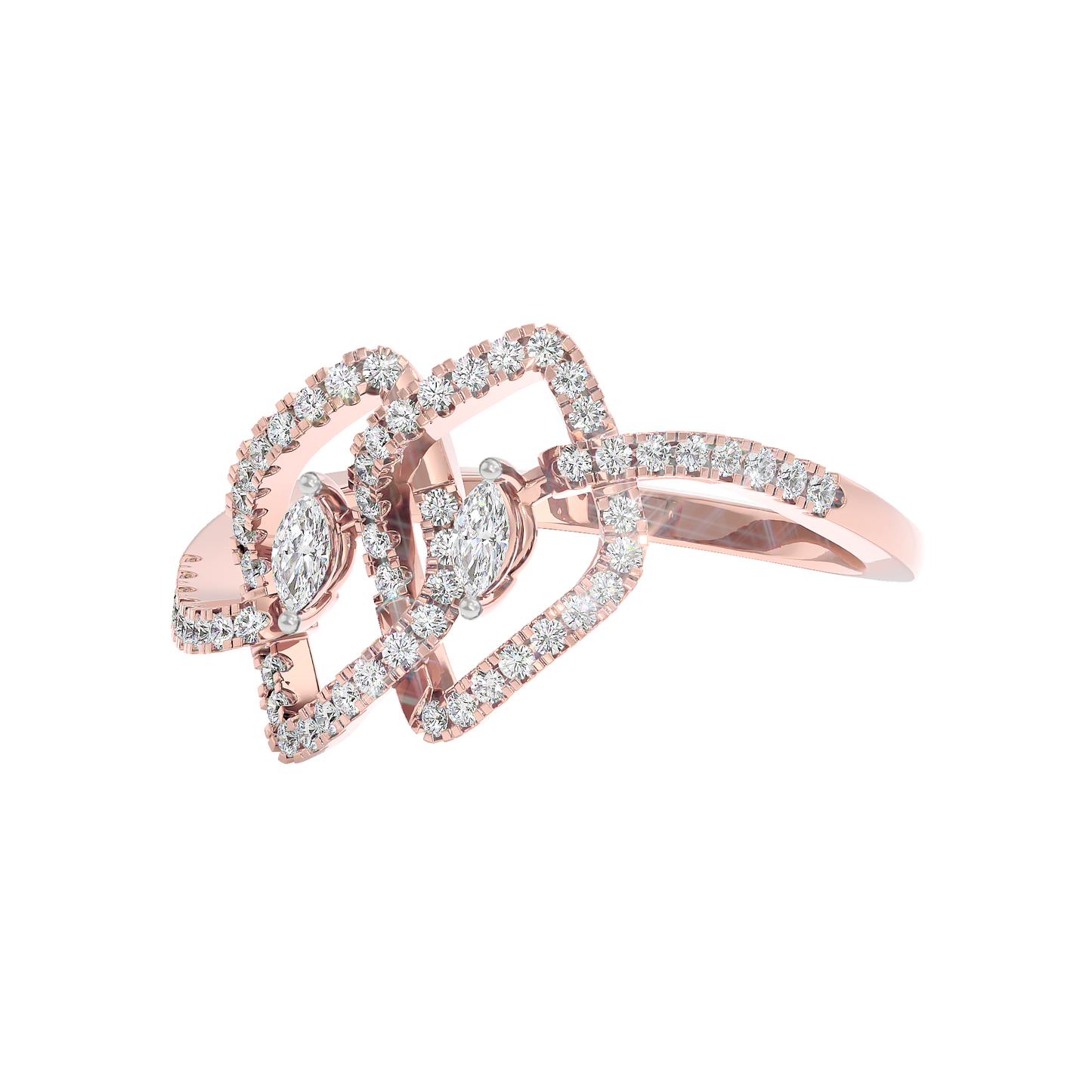 Twin Lustre Diamond Ring